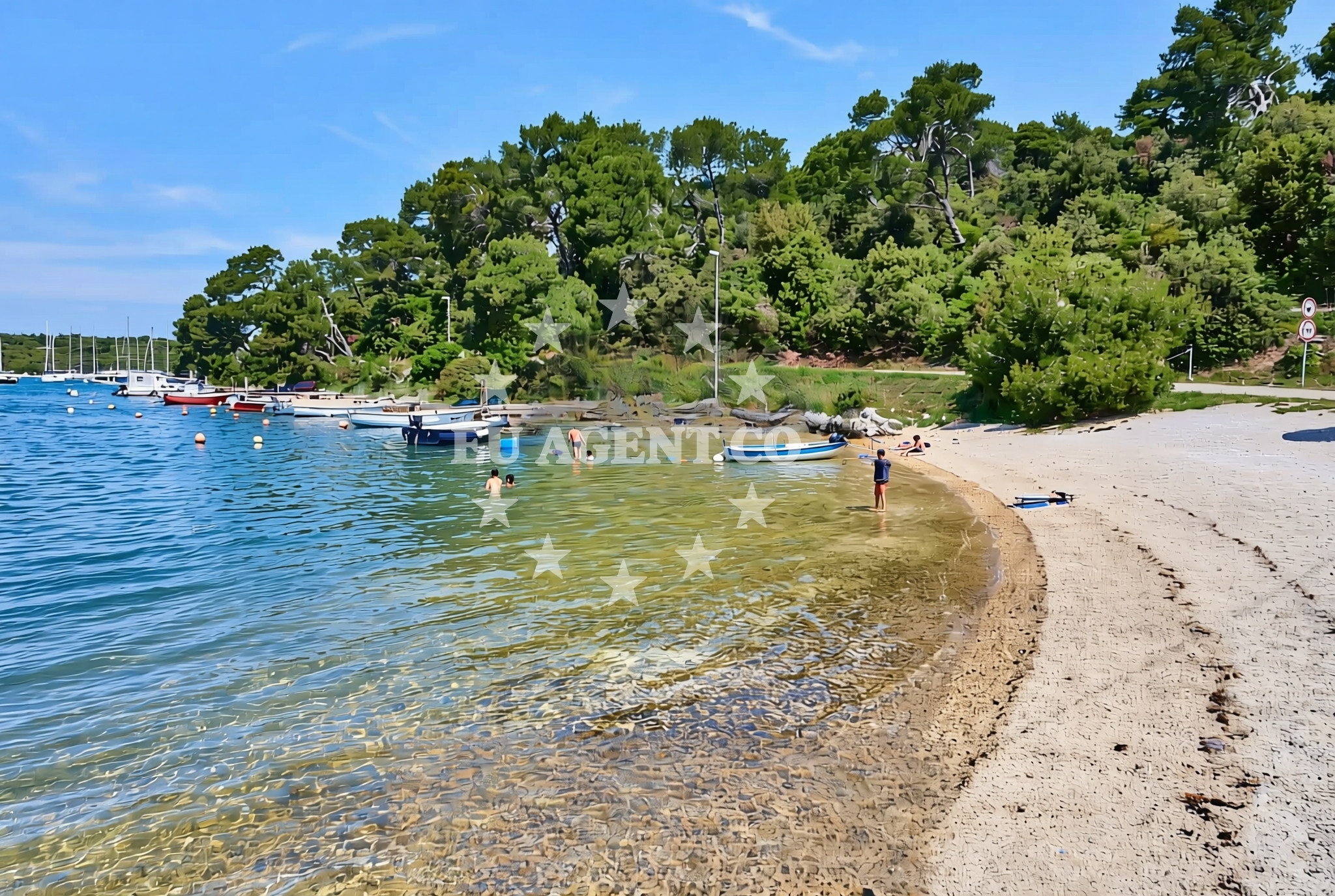 Overview of Kanalić (dog beach), Vinkuran Beach in Kanalić (plaža za pse)
