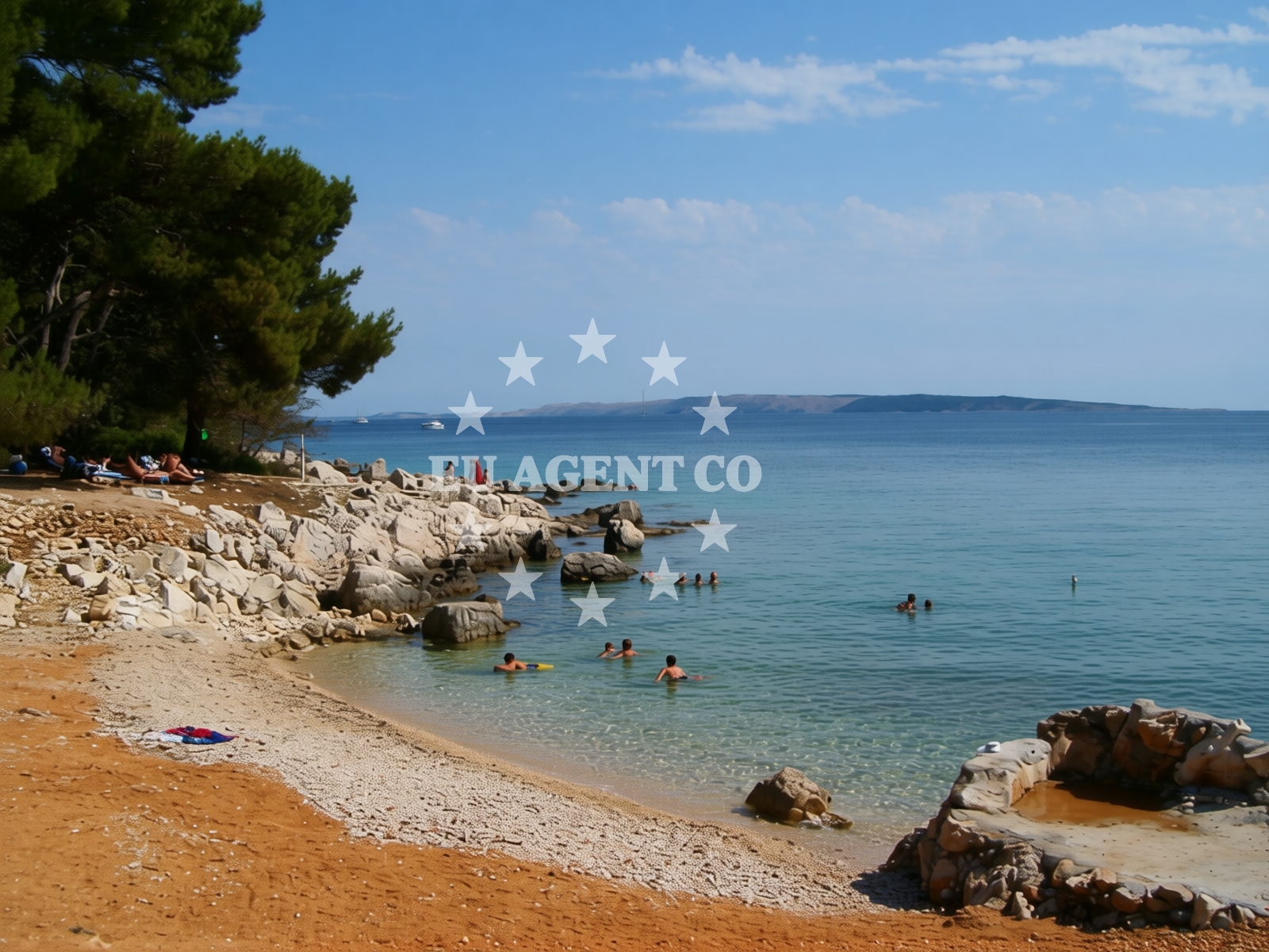 Overview of Kandarola beach in KAMPOR 68 B,E,F,G Apartments, Rab