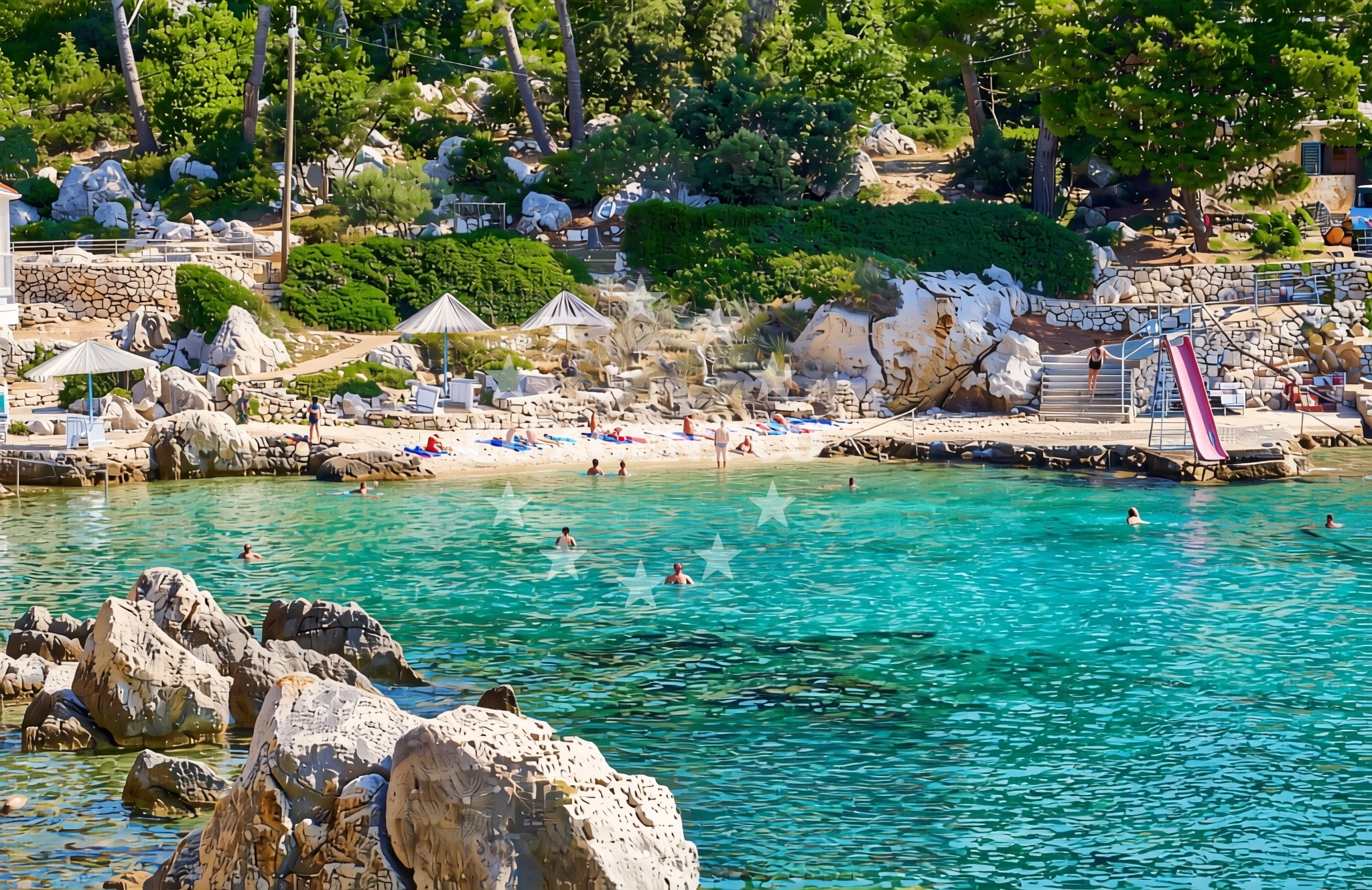 Additional view of Kandarola beach in KAMPOR 68 B,E,F,G Apartments, Rab