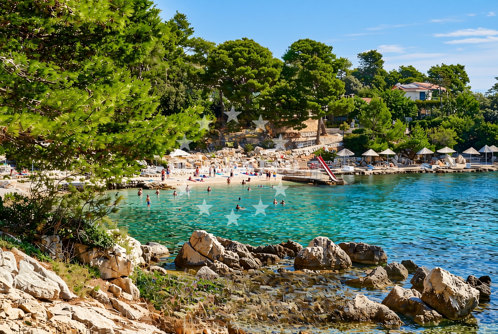 Additional view of Kandarola beach in KAMPOR 68 B,E,F,G Apartments, Rab