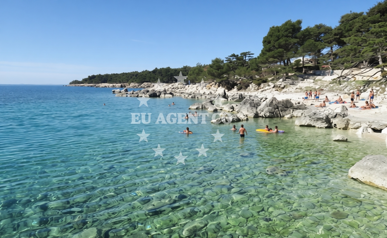 Sea and coastal view of Kandarola II beach in KAMPOR 68 B,E,F,G Apartments, Rab