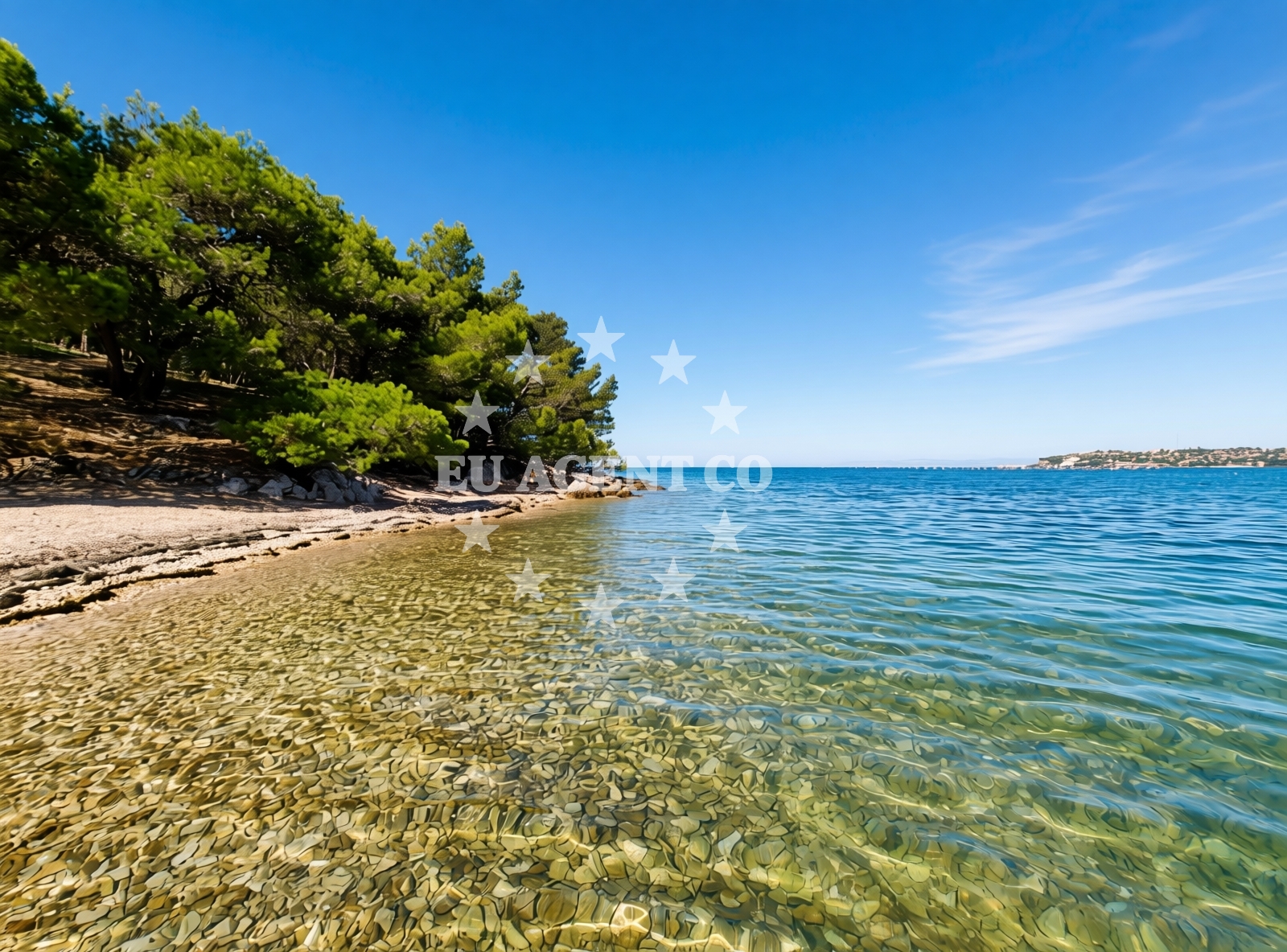 Sea and coastal view of Kanegra beach in Kanegra 2, Umag