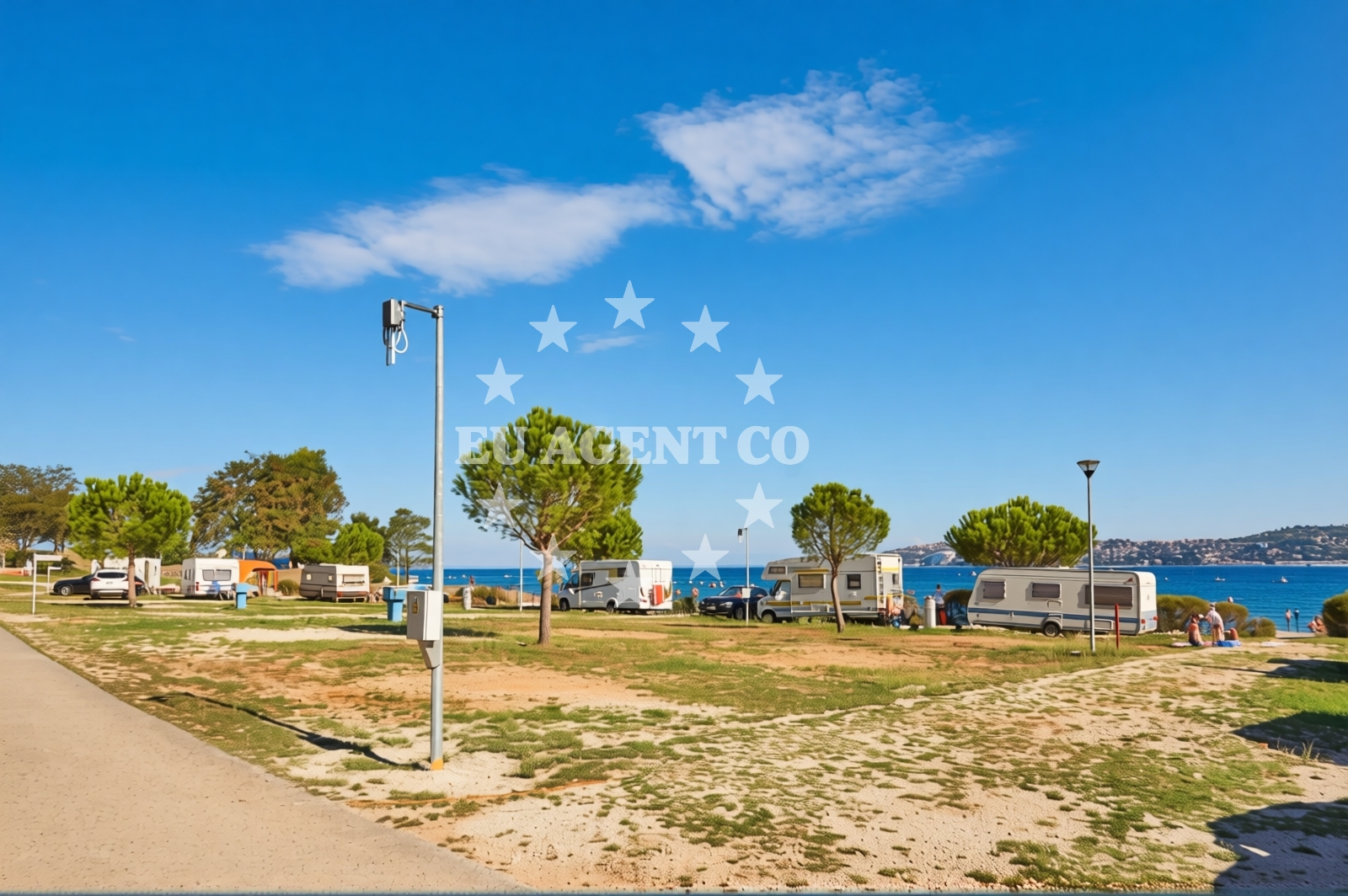 Shoreline and swimming area at Kanegra beach II in Kanegra 2, Umag