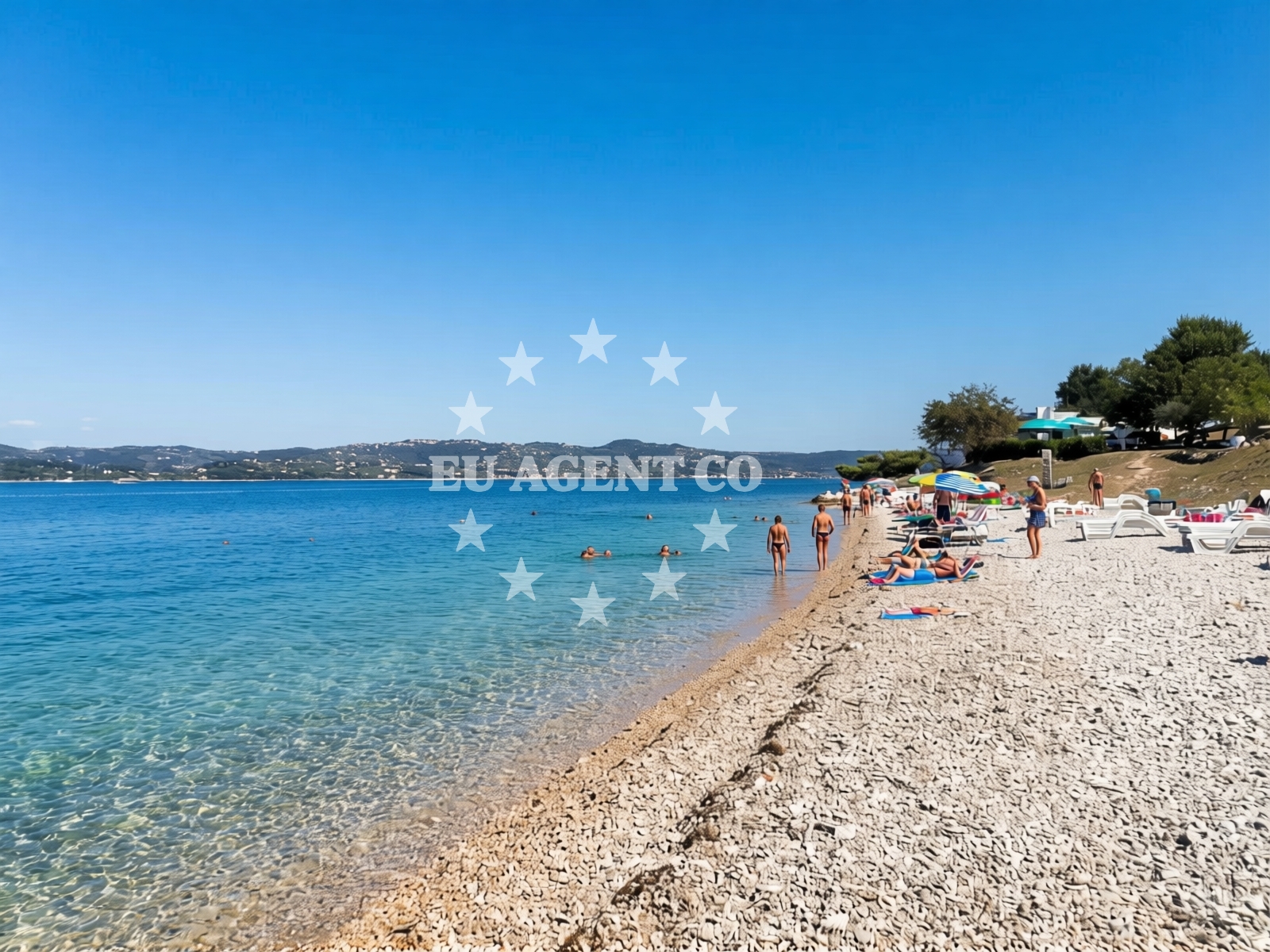 Overview of Kanegra beach III in Kanegra 2, Umag