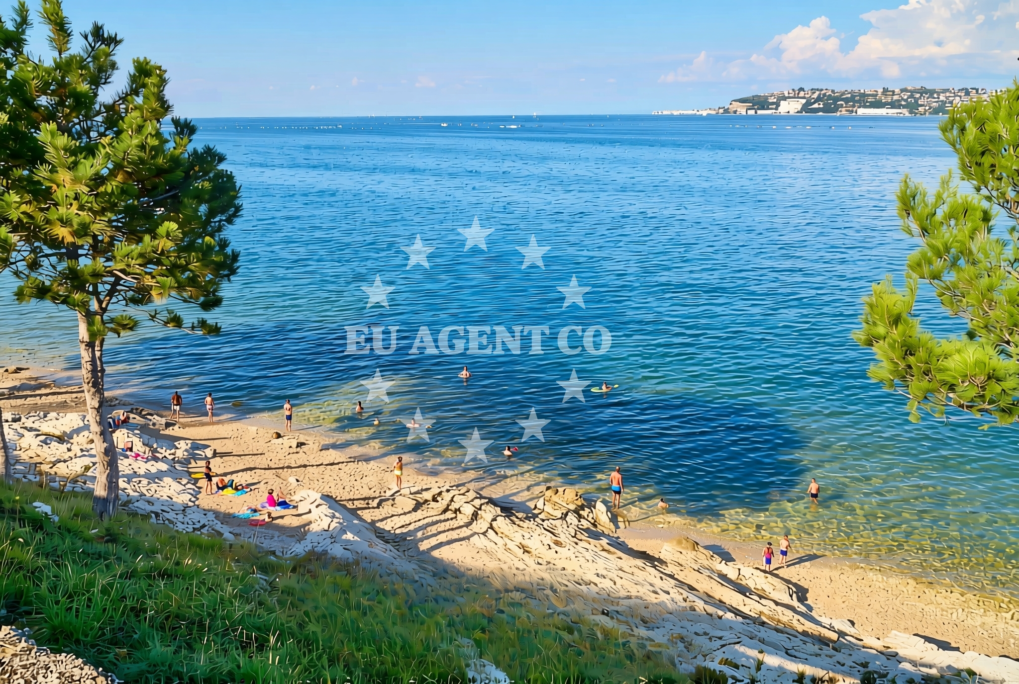 Shoreline and swimming area at Kanegra: beaches and coves (7) in Kanegra