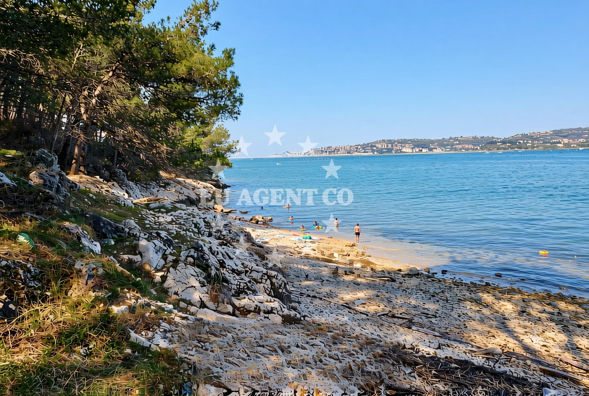 Sea and coastal view of Kanegra istok (dog beach), Kanegra Beach in Kanegra istok (plaža za pse)