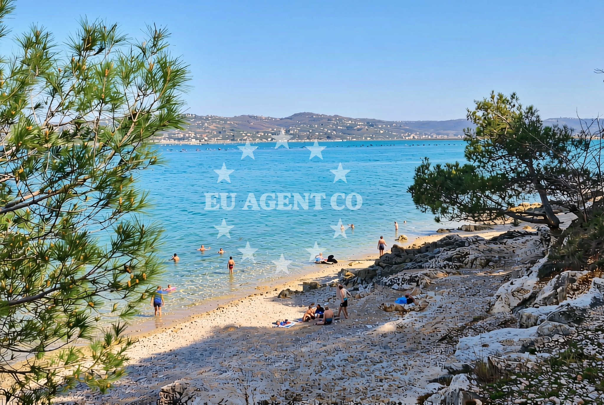 Sea and coastal view of Kanegra sredina, Kanegra Beach in Kanegra sredina