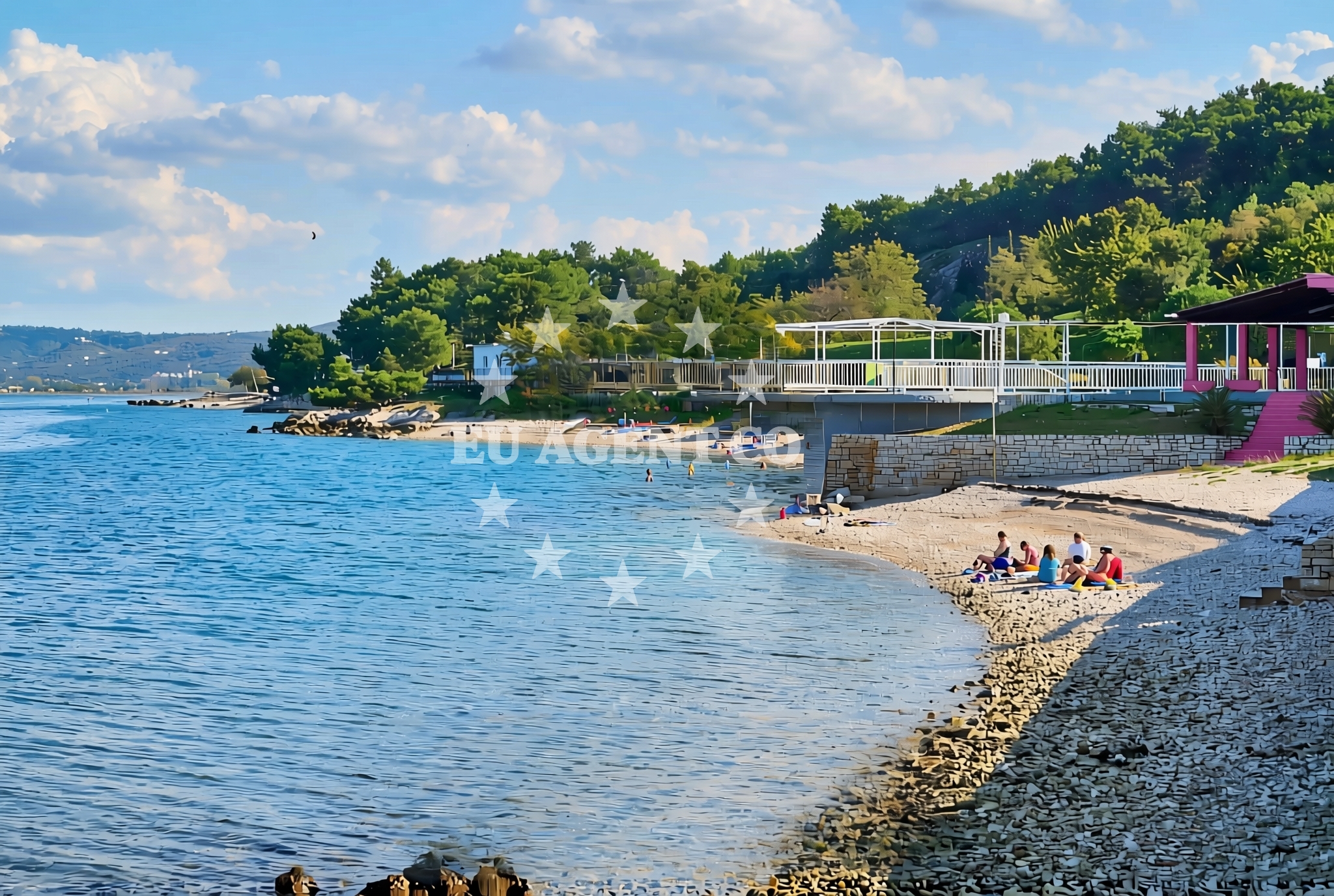 Sea and coastal view of Kanegra zapad (dog beach), Kanegra Beach in Kanegra zapad (plaža za pse)