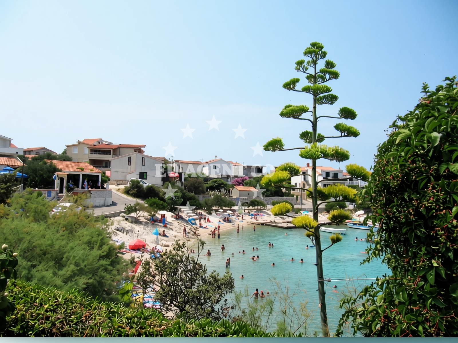 Shoreline and swimming area at Kanica beach II in Kanica 213 A, Zaglavice