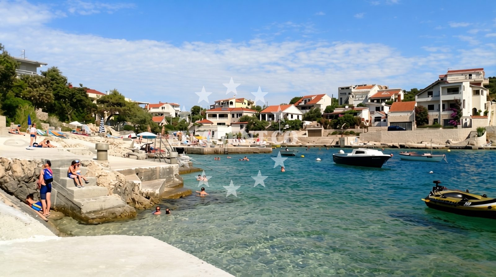 Sea and coastal view of Kanica beach III in Kanica 213 A, Zaglavice