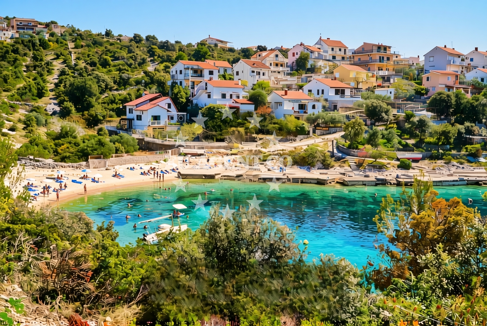 Overview of Kanica: beaches and coves (5) in Kanica