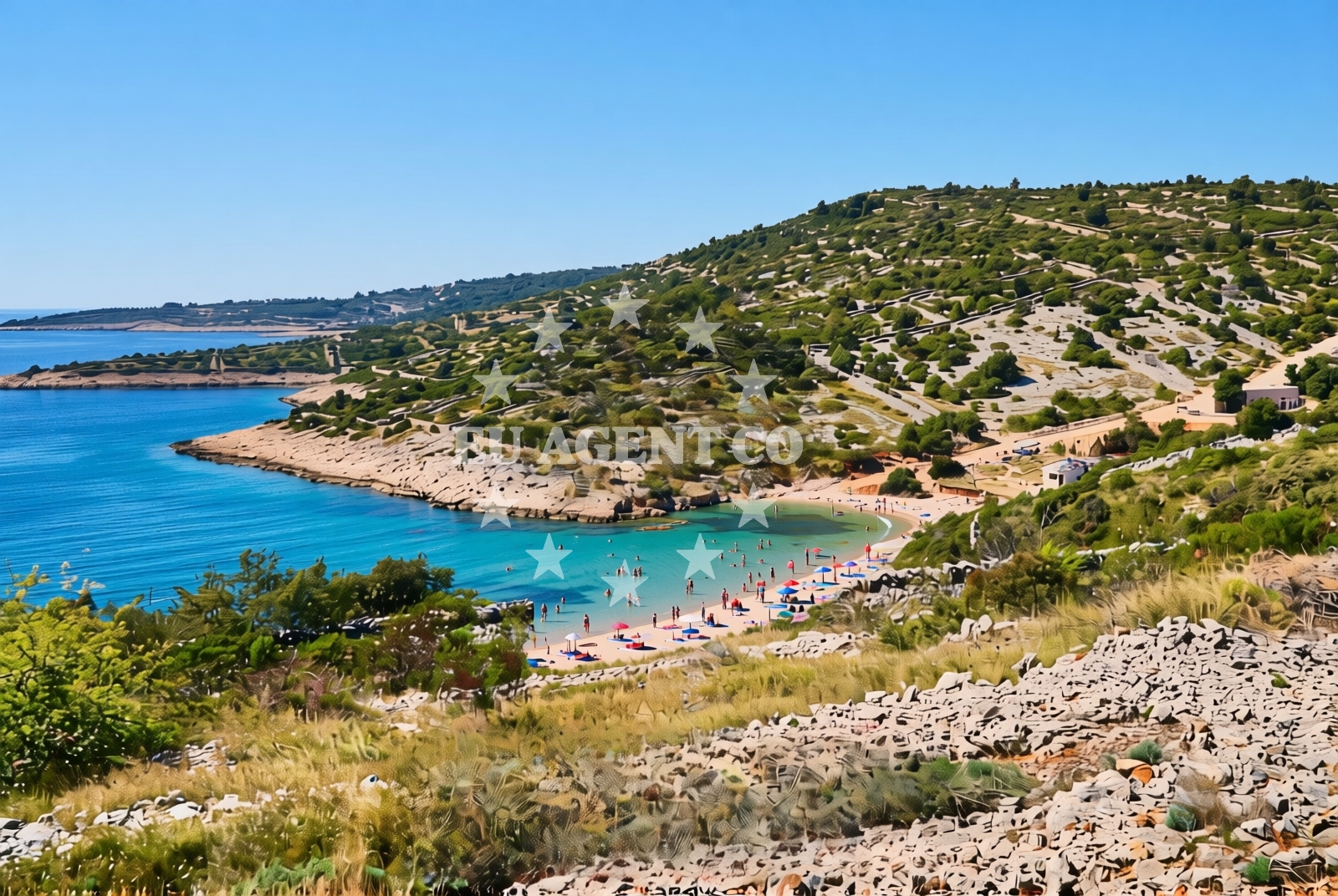 Shoreline and swimming area at Kanica, Kanica Beach in Kanica
