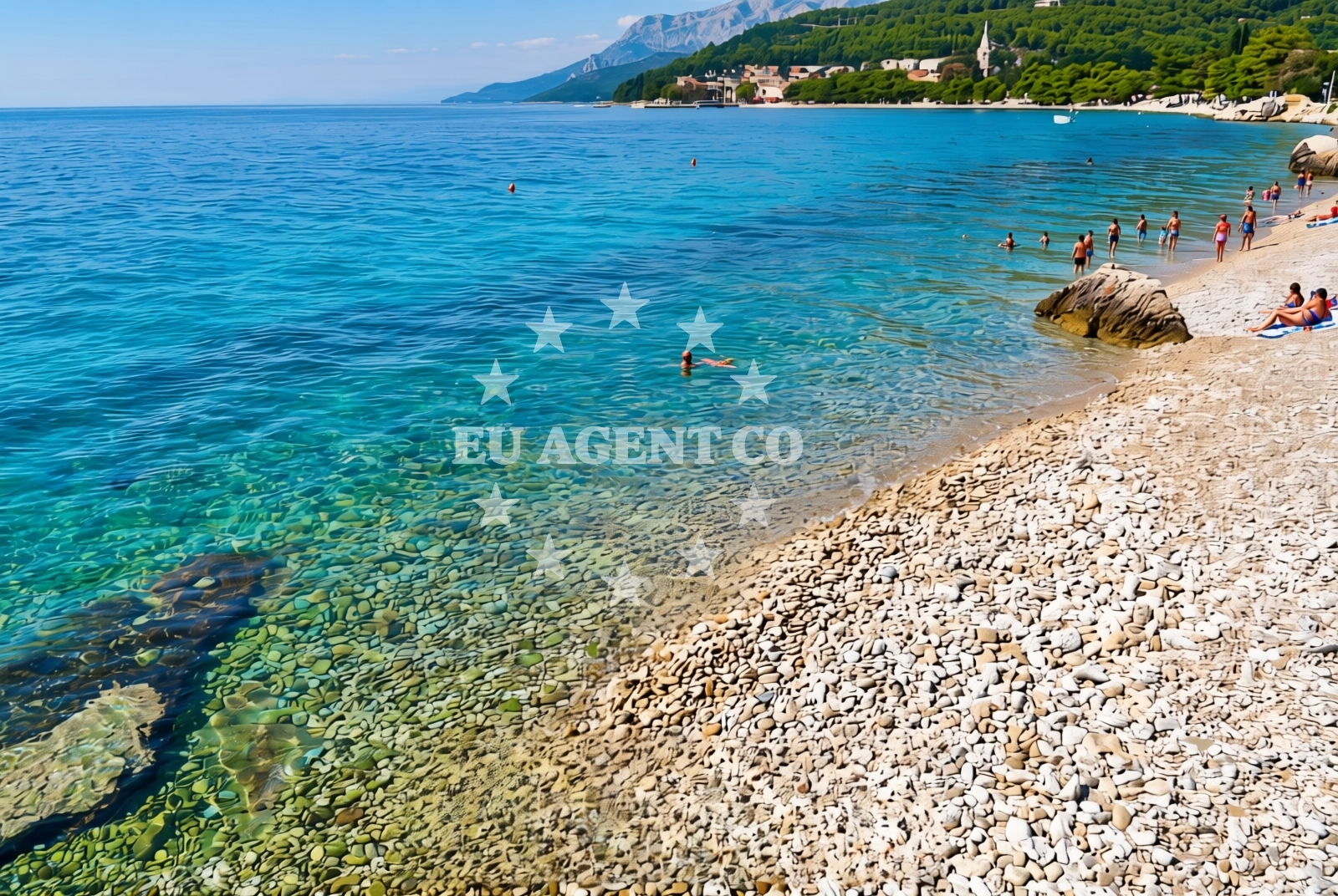 Shoreline and swimming area at Kapeć sjever, Podaca Beach in Kapeć sjever