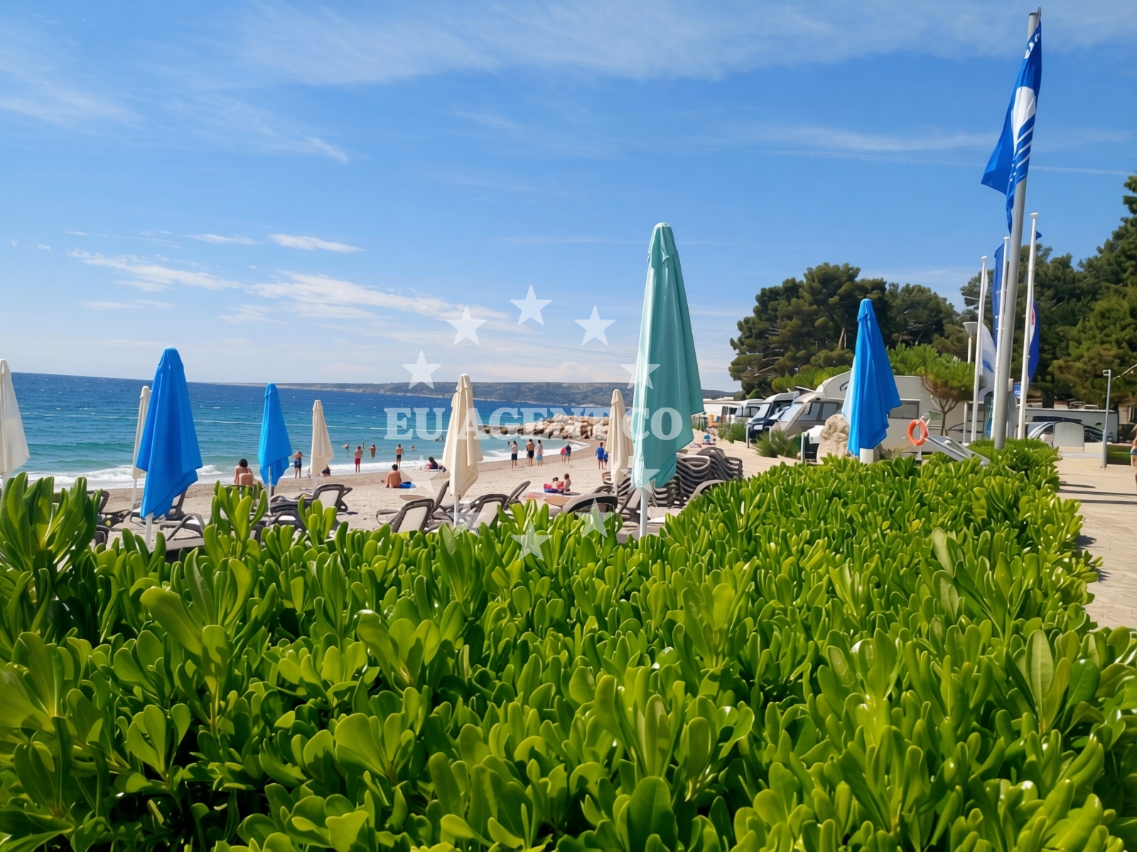 Shoreline and swimming area at Karaka beach in 3 Ulica Braće Linardića, Krk