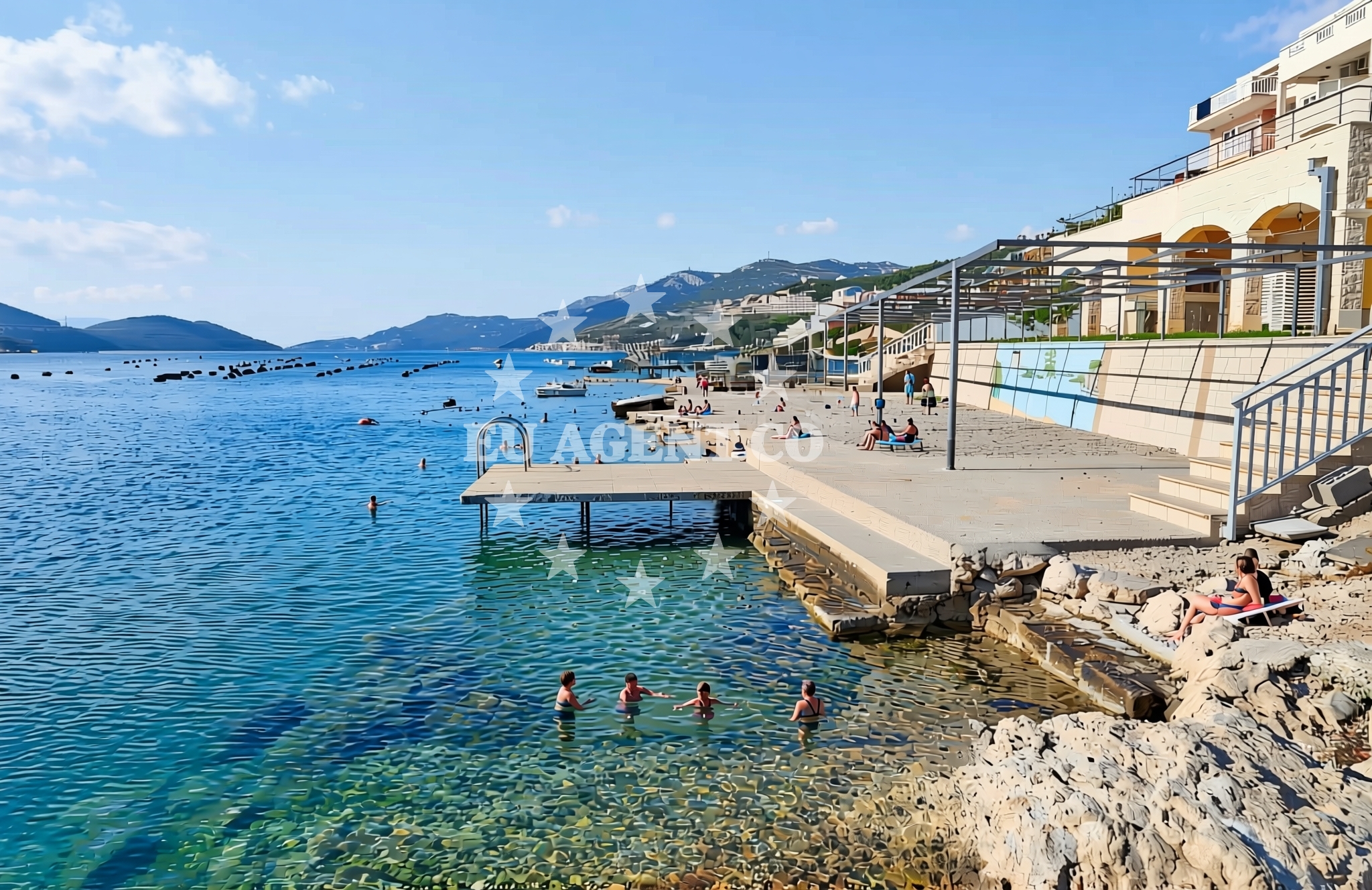 Sea and coastal view of Karaka, Neum Beach in Karaka