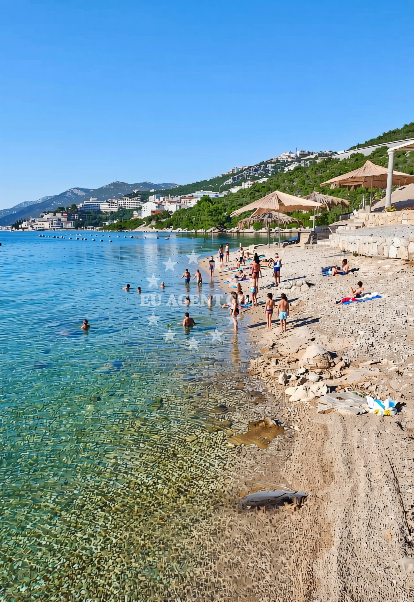 Beach facilities and surroundings at Karaka, Neum Beach in Karaka