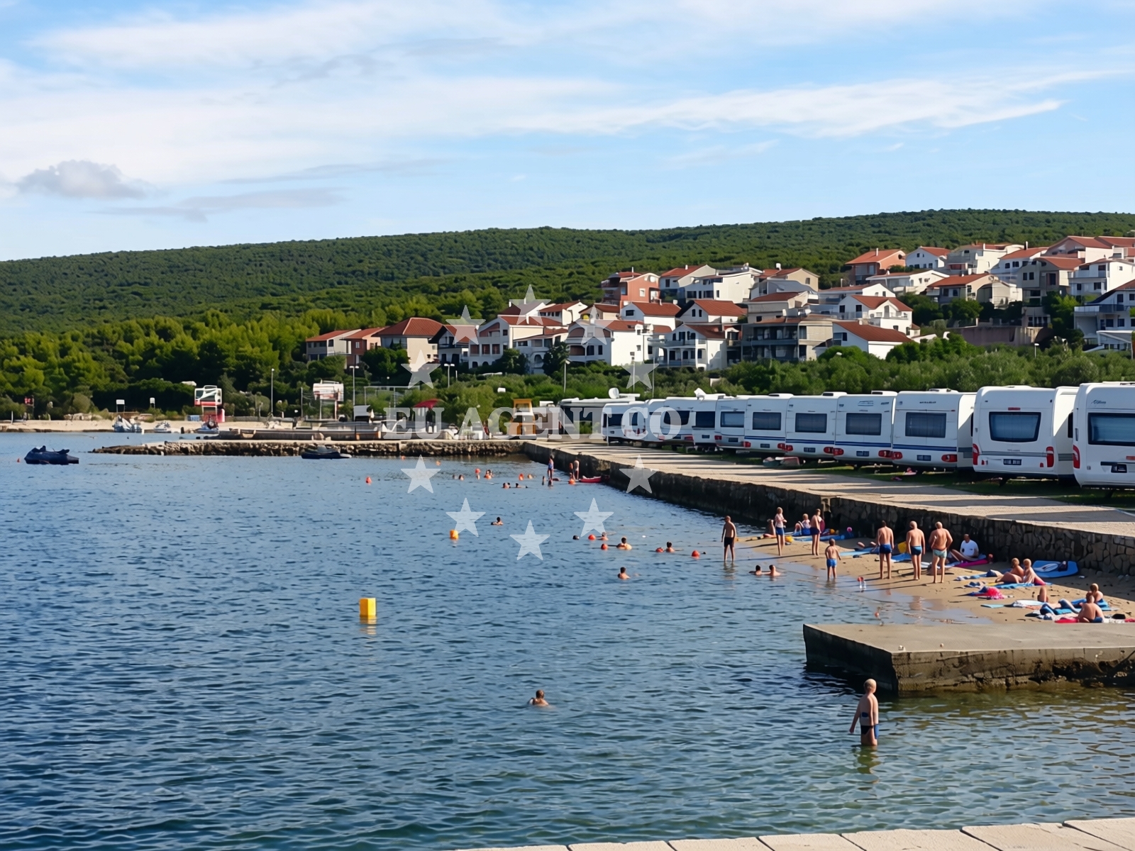 Beach facilities and surroundings at Karavany Sveti Petar