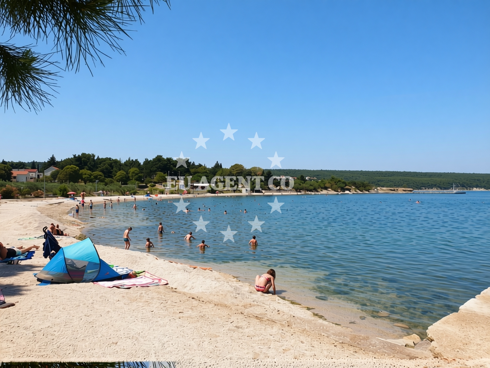 Beach facilities and surroundings at Karin Gornji in Mlinareva Draga 11, Gornji Karin