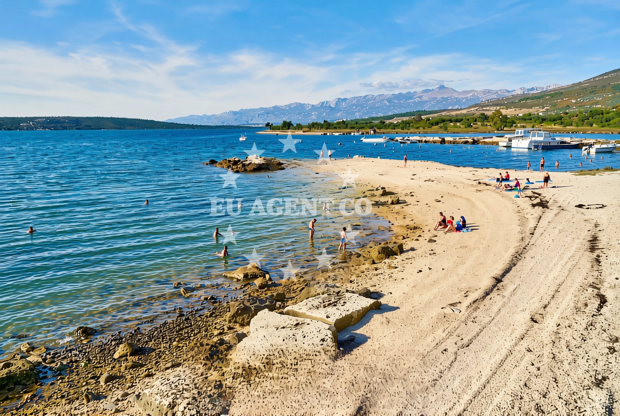 Overview of Karin Slana, Gornji Karin Beach in Karin Slana