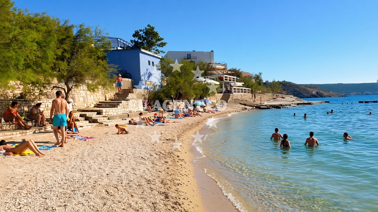 Shoreline and swimming area at Karinsko more IV in Elizabete Kotromanic 97A, Novigrad Dalmatia