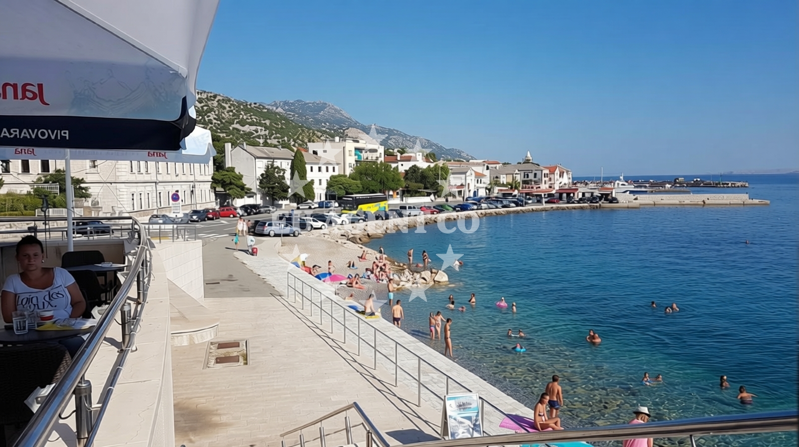 Sea and coastal view of Karlobag beach in Varos 19, Karlobag
