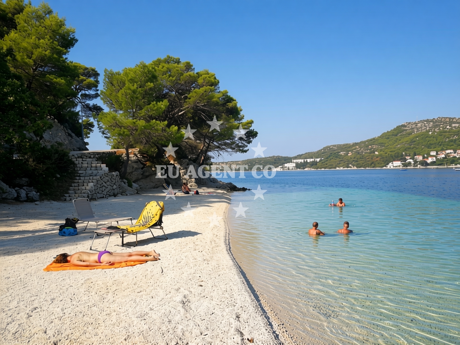 Sea and coastal view of Karmelska beach in Banja 1, Slano