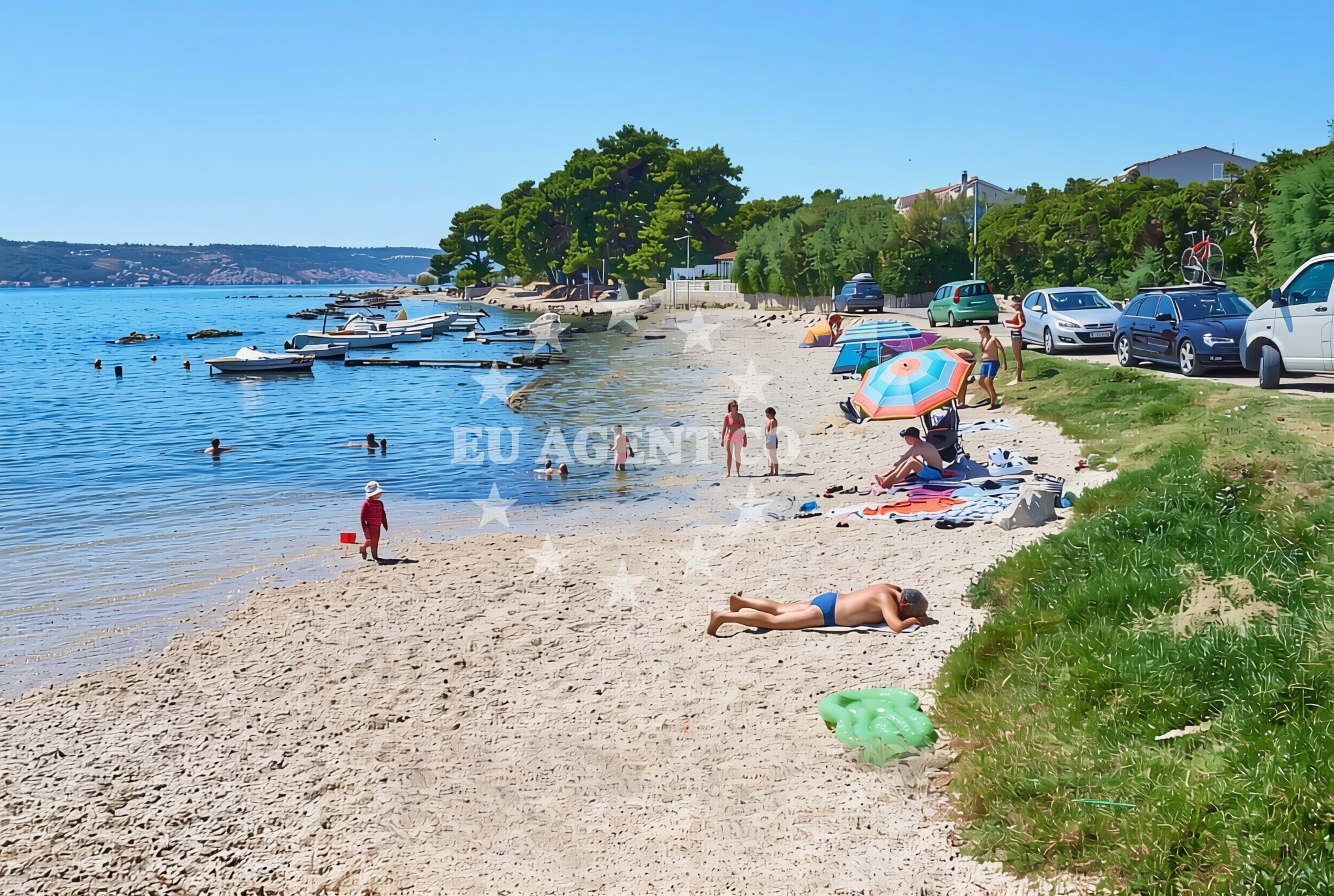 Overview of Kartolina, Kaštel Štafilić Beach in Kartolina