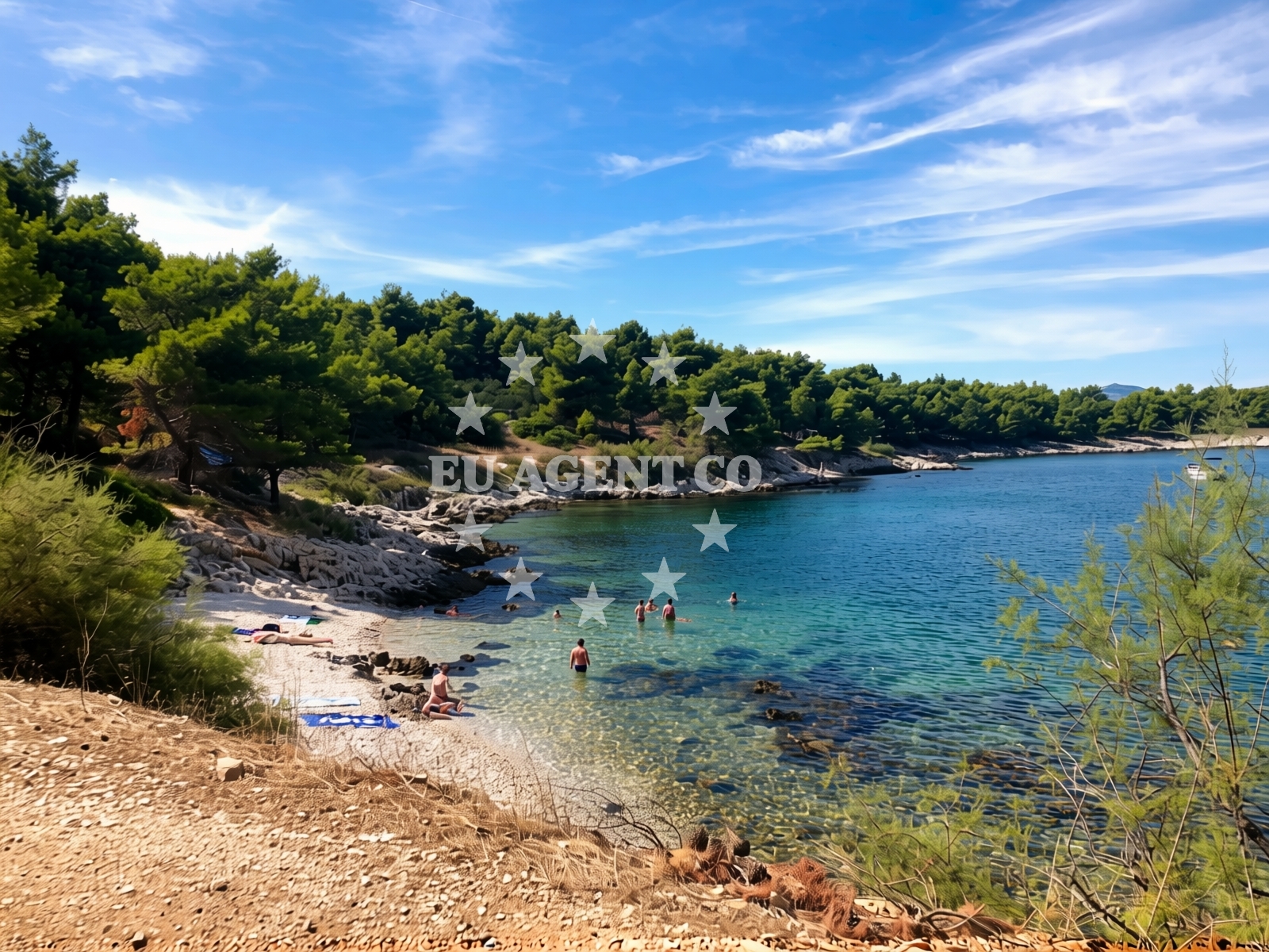 Sea and coastal view of Karyna beach in Zvonimirova obala 96, Slatine