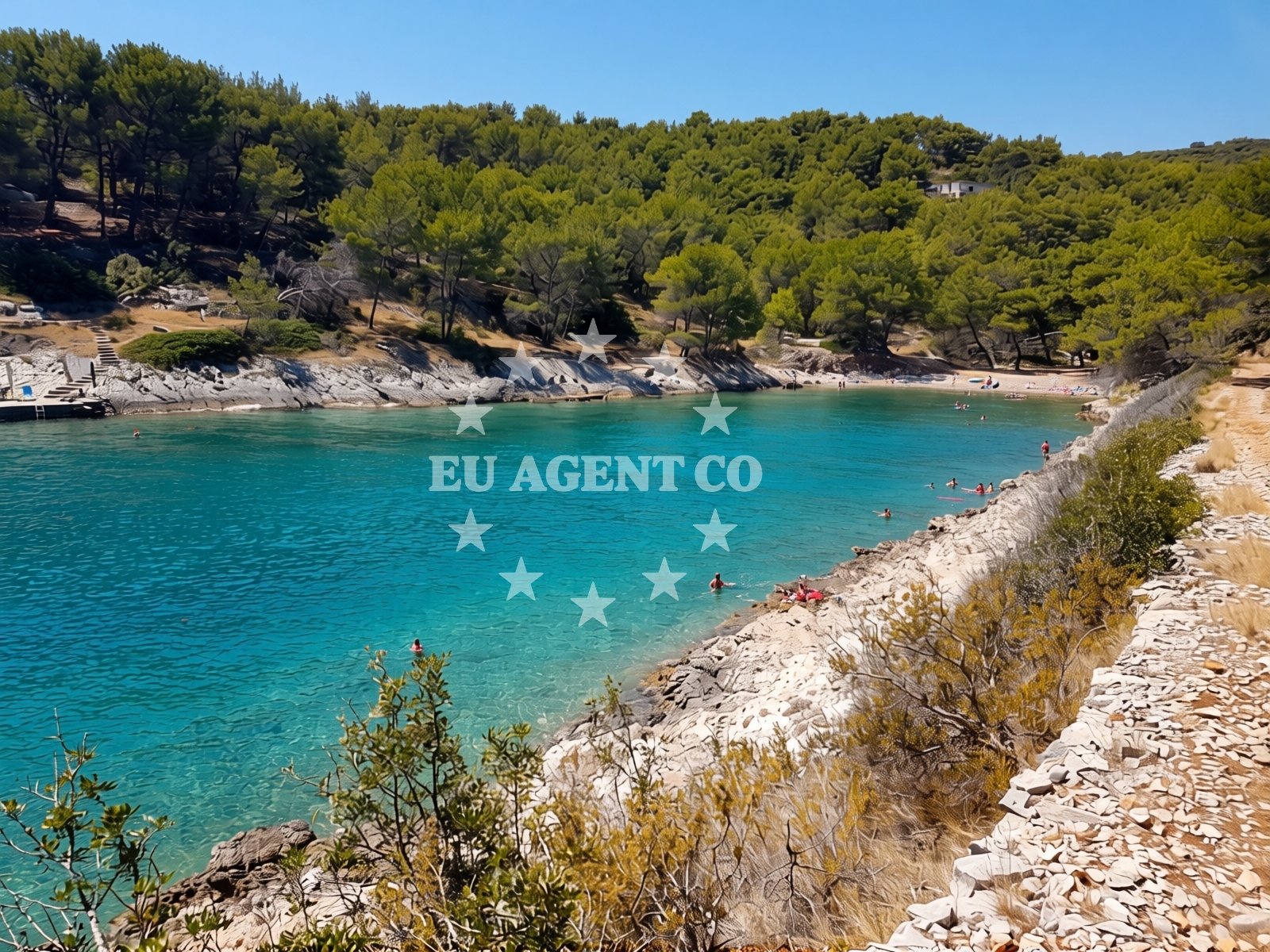 Overview of Kasjun beach in Stari put 46, Rogač