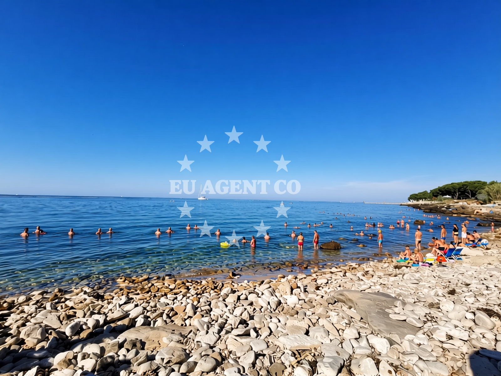 Additional view of Kastanija beach in Kastanija 1, Novigrad Istria