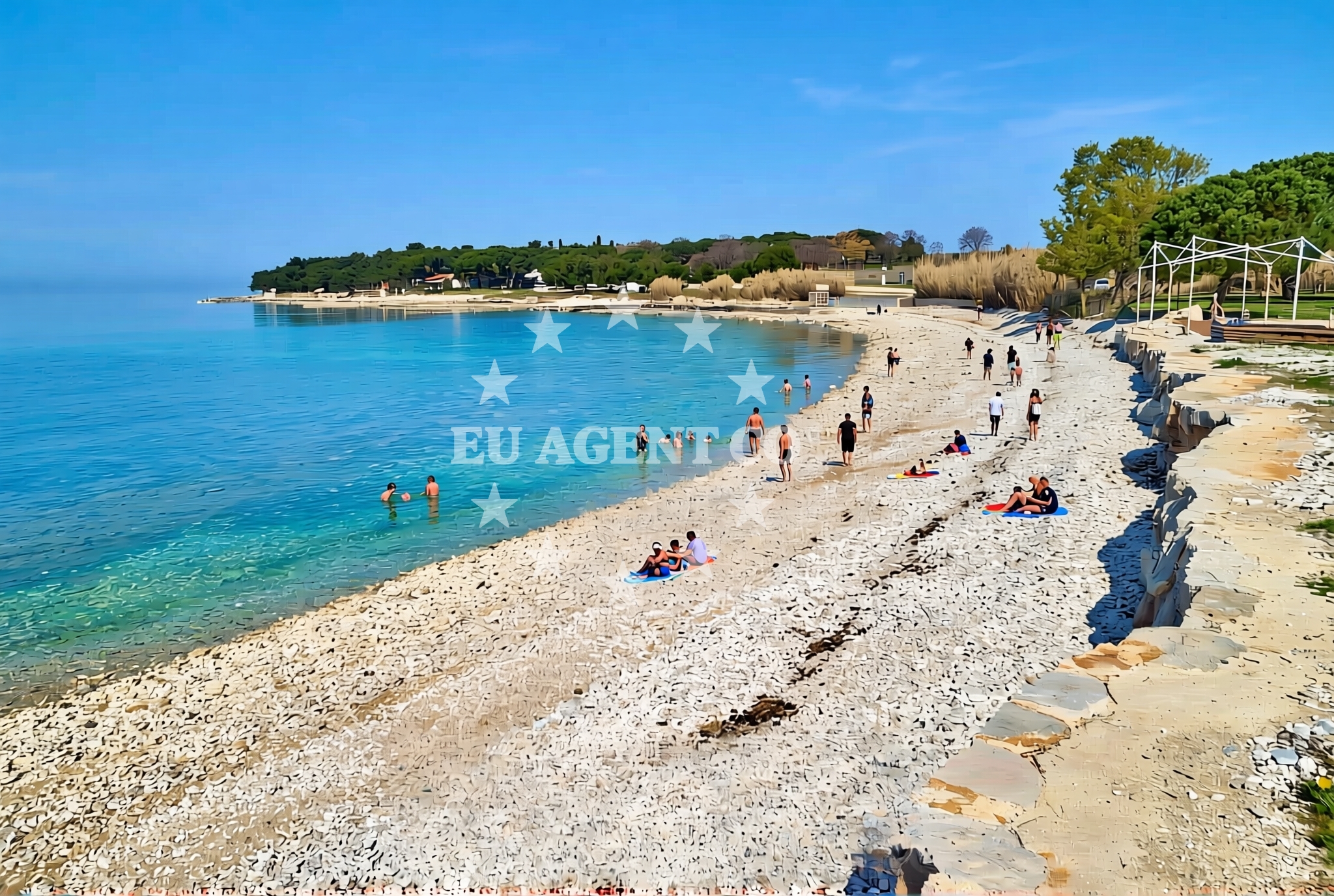 Additional view of Kastanija beach in Kastanija 1, Novigrad Istria