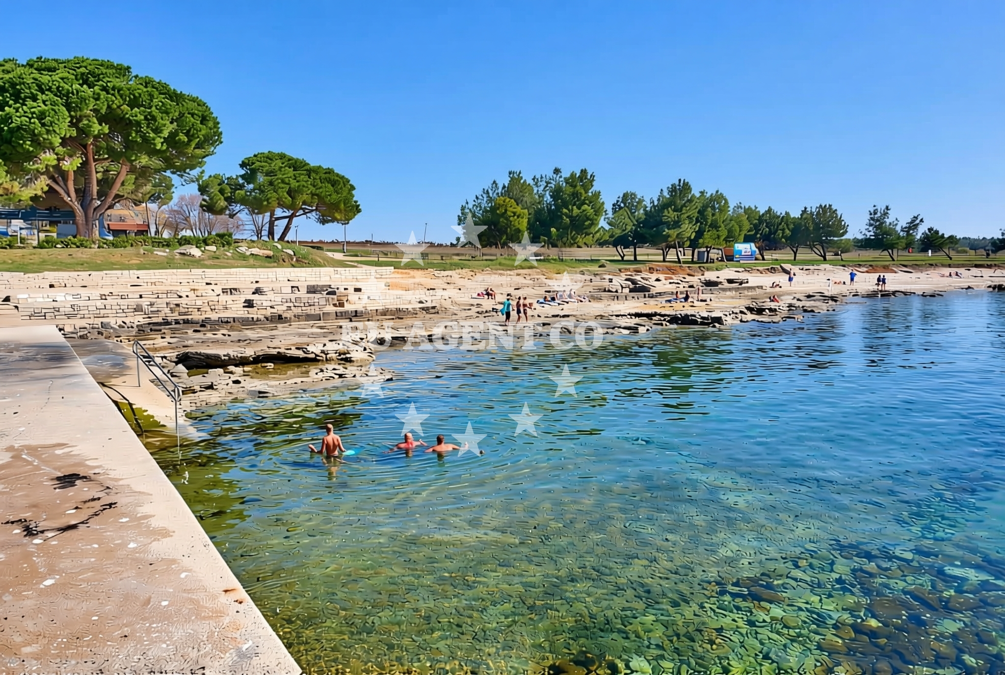 Additional view of Kastanija beach in Kastanija 1, Novigrad Istria