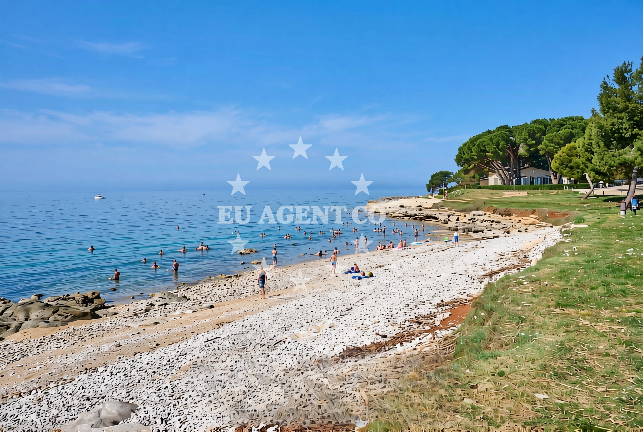 Additional view of Kastanija beach in Kastanija 1, Novigrad Istria