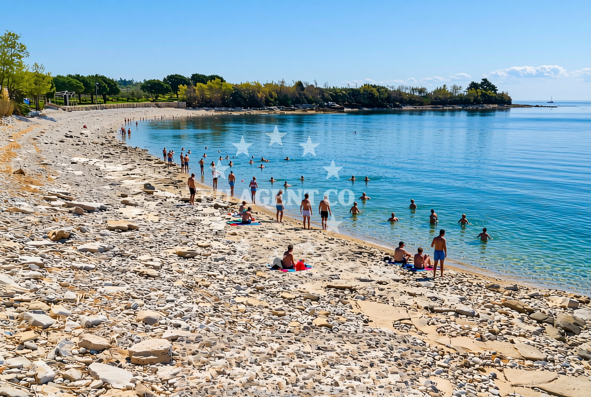 Additional view of Kastanija beach in Kastanija 1, Novigrad Istria