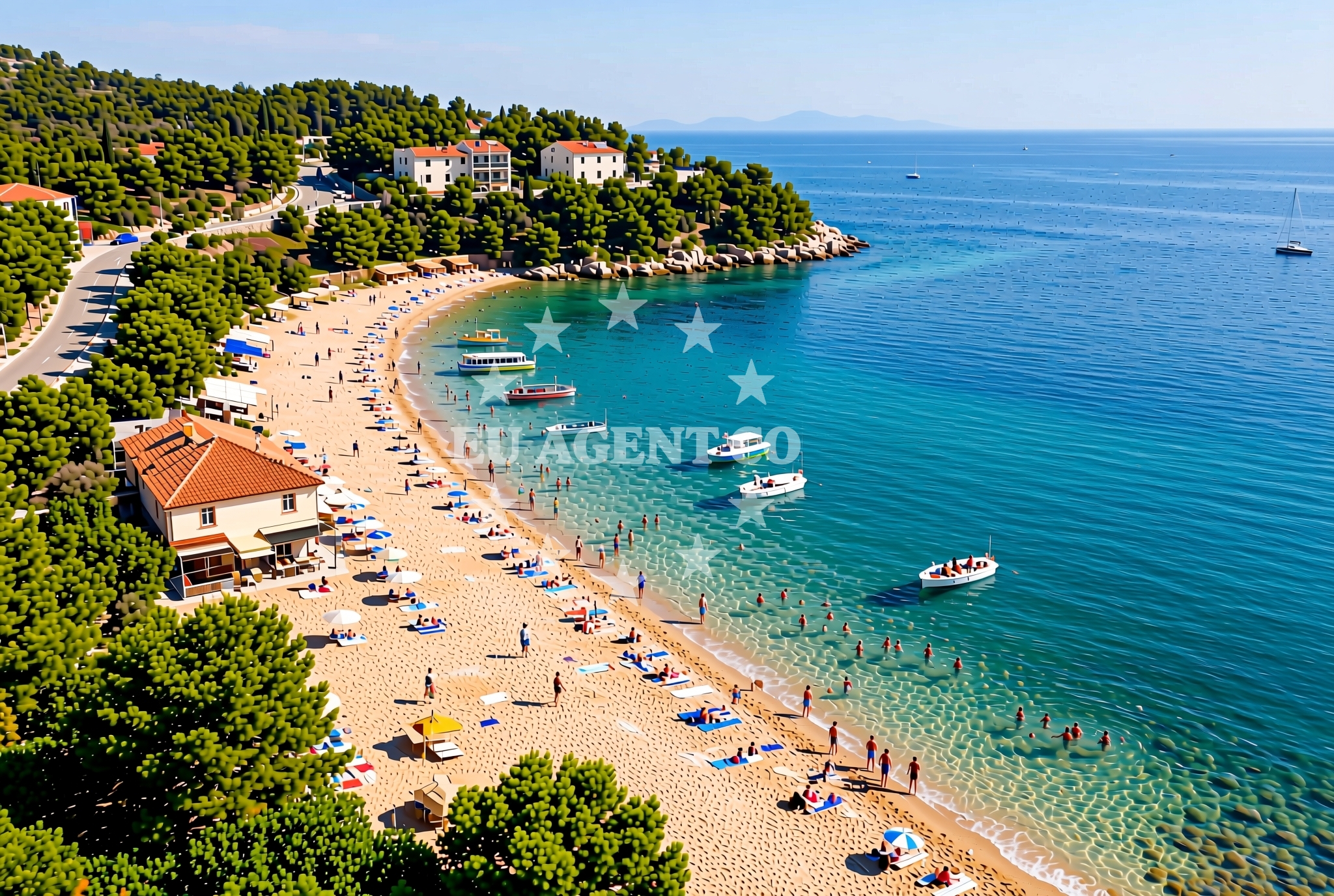 Additional view of Kastanija beach in Kastanija 1, Novigrad Istria