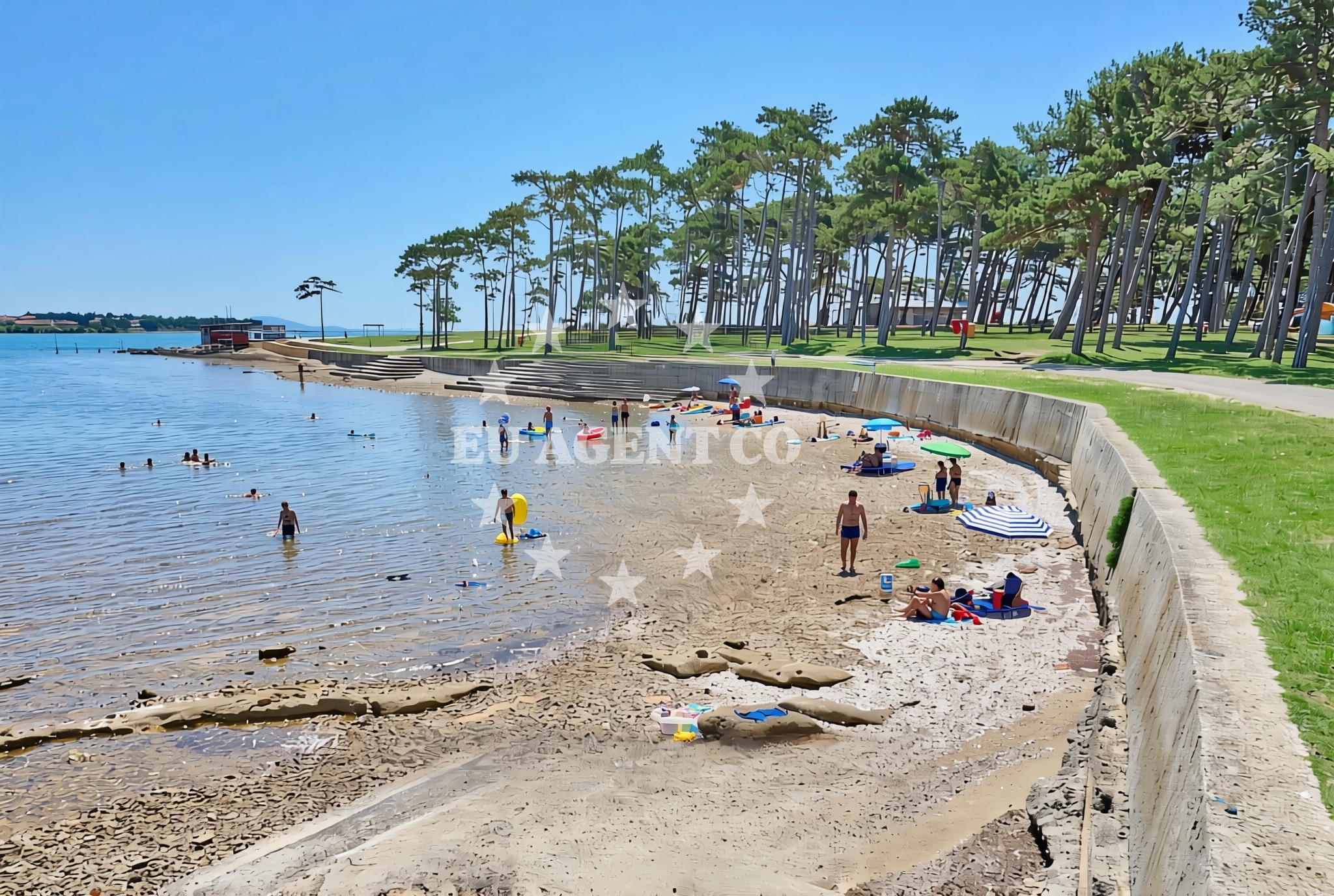 Beach facilities and surroundings at Kašteja istok, Medulin Beach in Kašteja istok