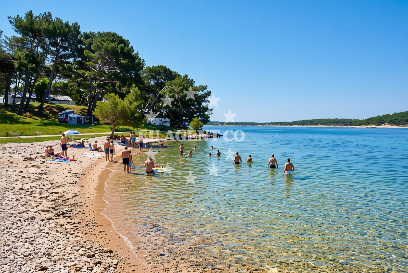 Overview of Kašteja jug, Medulin Beach in Kašteja jug