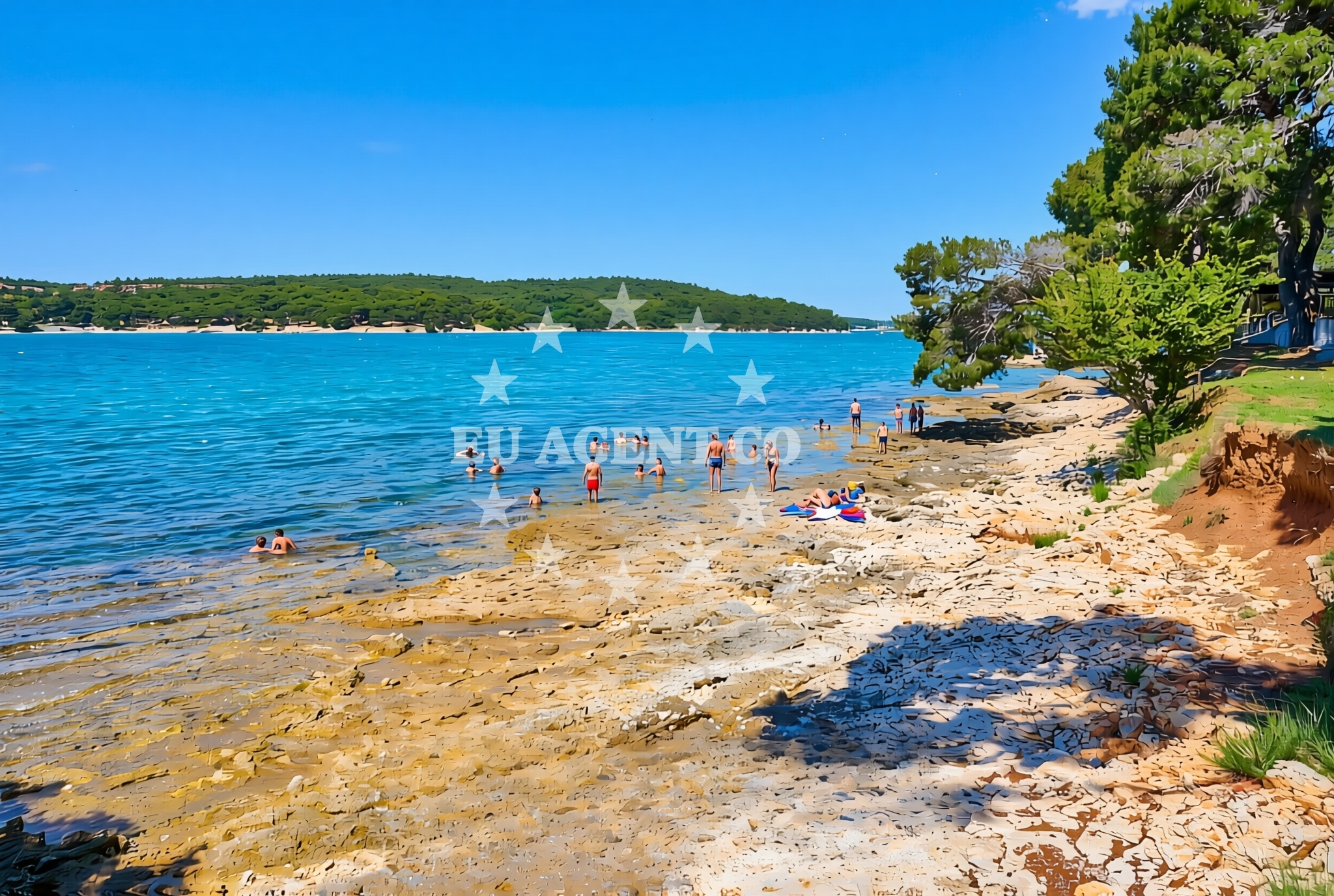 Sea and coastal view of Kašteja zapad, Medulin Beach in Kašteja zapad