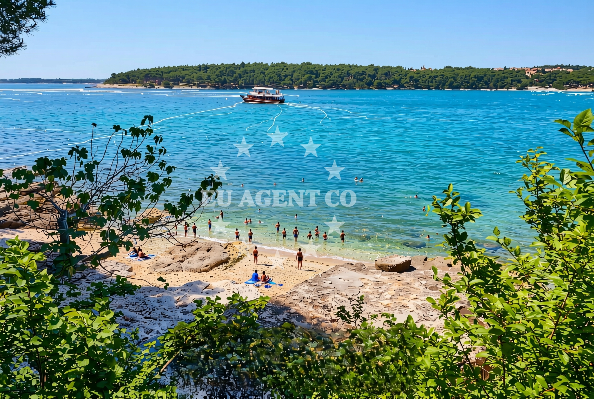 Beach facilities and surroundings at Kašteja zapad, Medulin Beach in Kašteja zapad