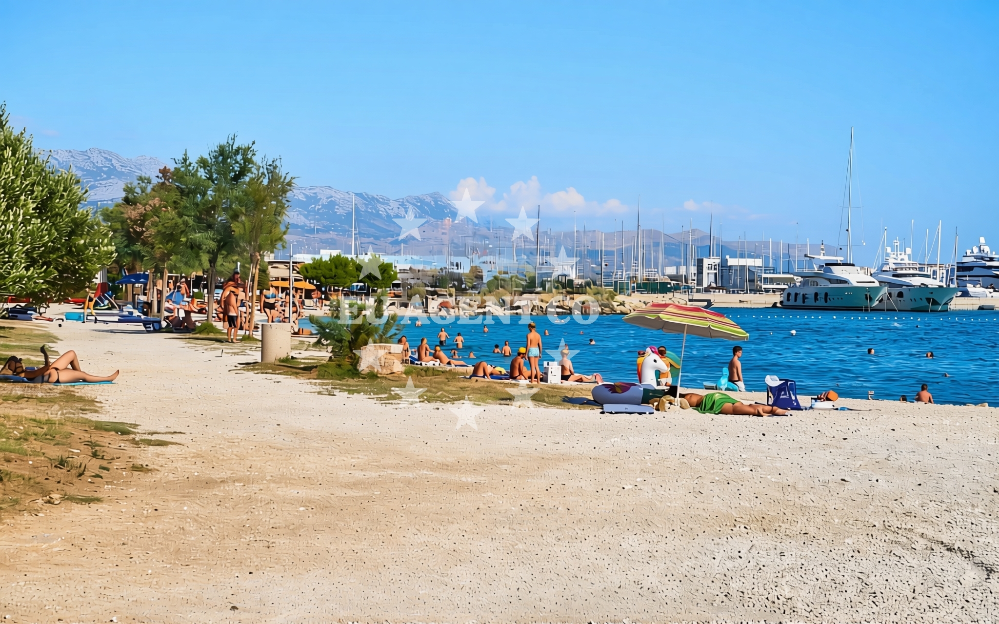 Shoreline and swimming area at Kaštel Gomilica: beaches and coves (2) in Kaštel Gomilica