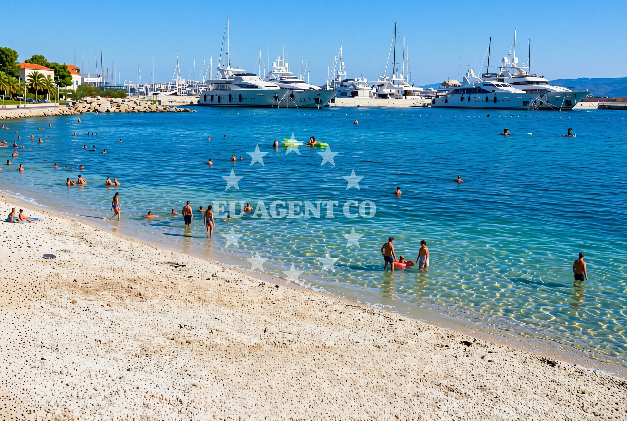 Beach facilities and surroundings at Kaštel Gomilica: beaches and coves (2) in Kaštel Gomilica