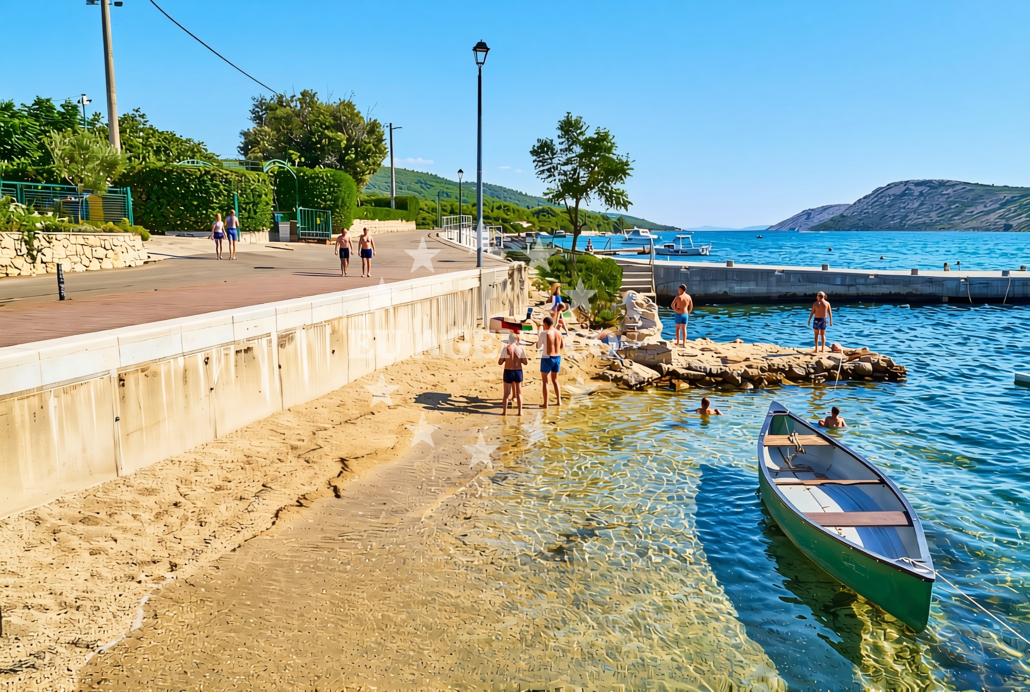 Overview of Kaštel istok, Barbat na Rabu (Rab) Beach in Kaštel istok