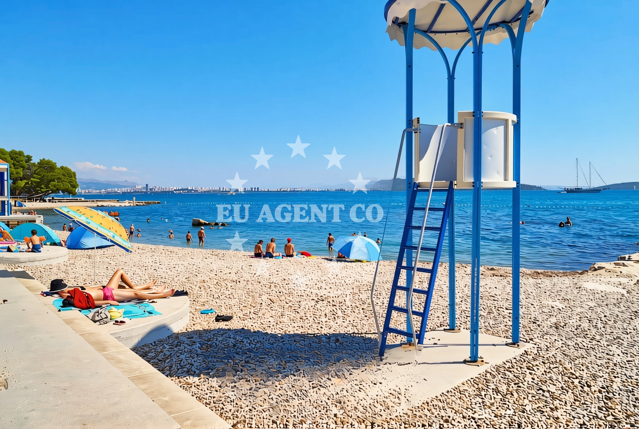 Sea and coastal view of Kaštel Lukšić: beaches and coves (5) in Kaštel Lukšić