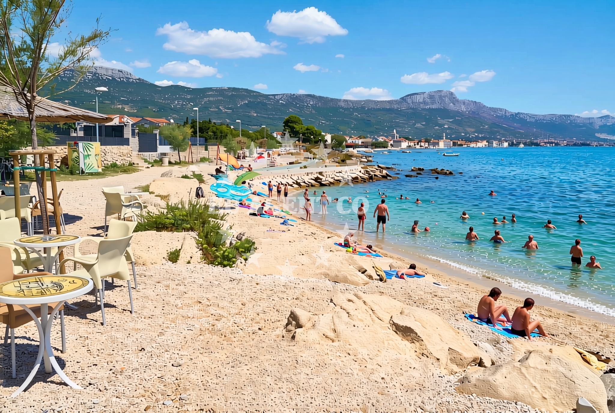 Shoreline and swimming area at Kaštel Štafilić: beaches and coves (12) in Kaštel Štafilić