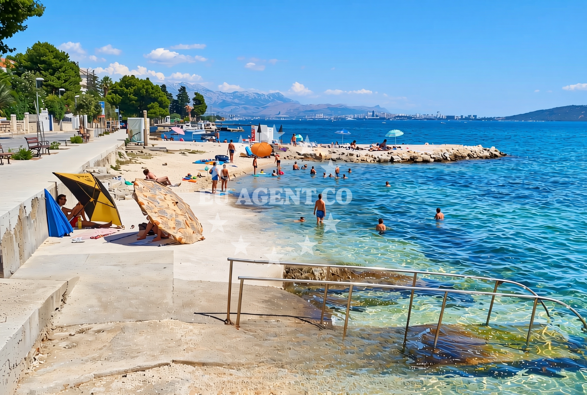 Shoreline and swimming area at Kaštel Stari: beaches and coves (4) in Kaštel Stari