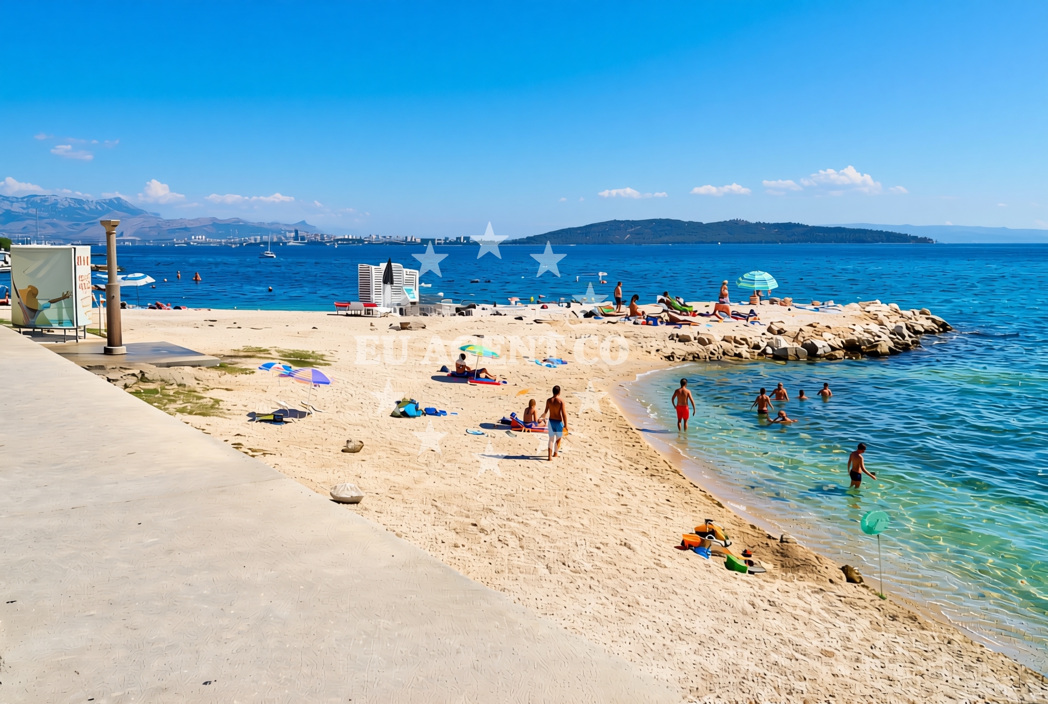 Sea and coastal view of Kaštel Stari: beaches and coves (4) in Kaštel Stari