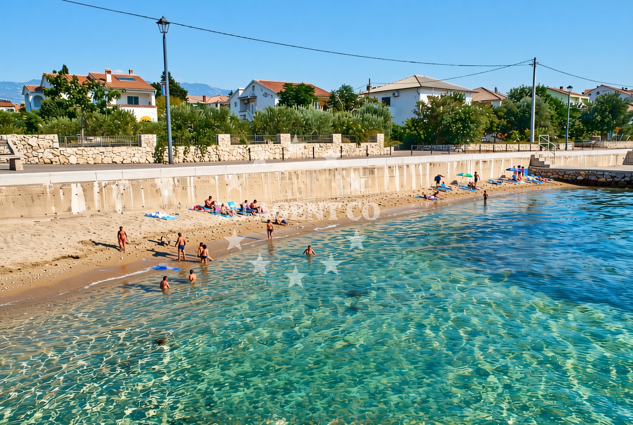 Overview of Kaštel zapad, Barbat na Rabu (Rab) Beach in Kaštel zapad