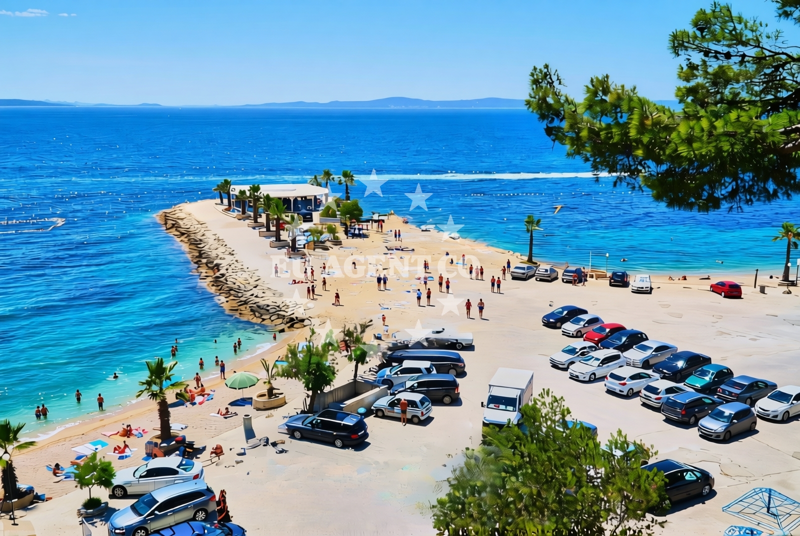 Overview of Kaštelet (Obojena svjetlost), Split Beach in Kaštelet (Obojena svjetlost)