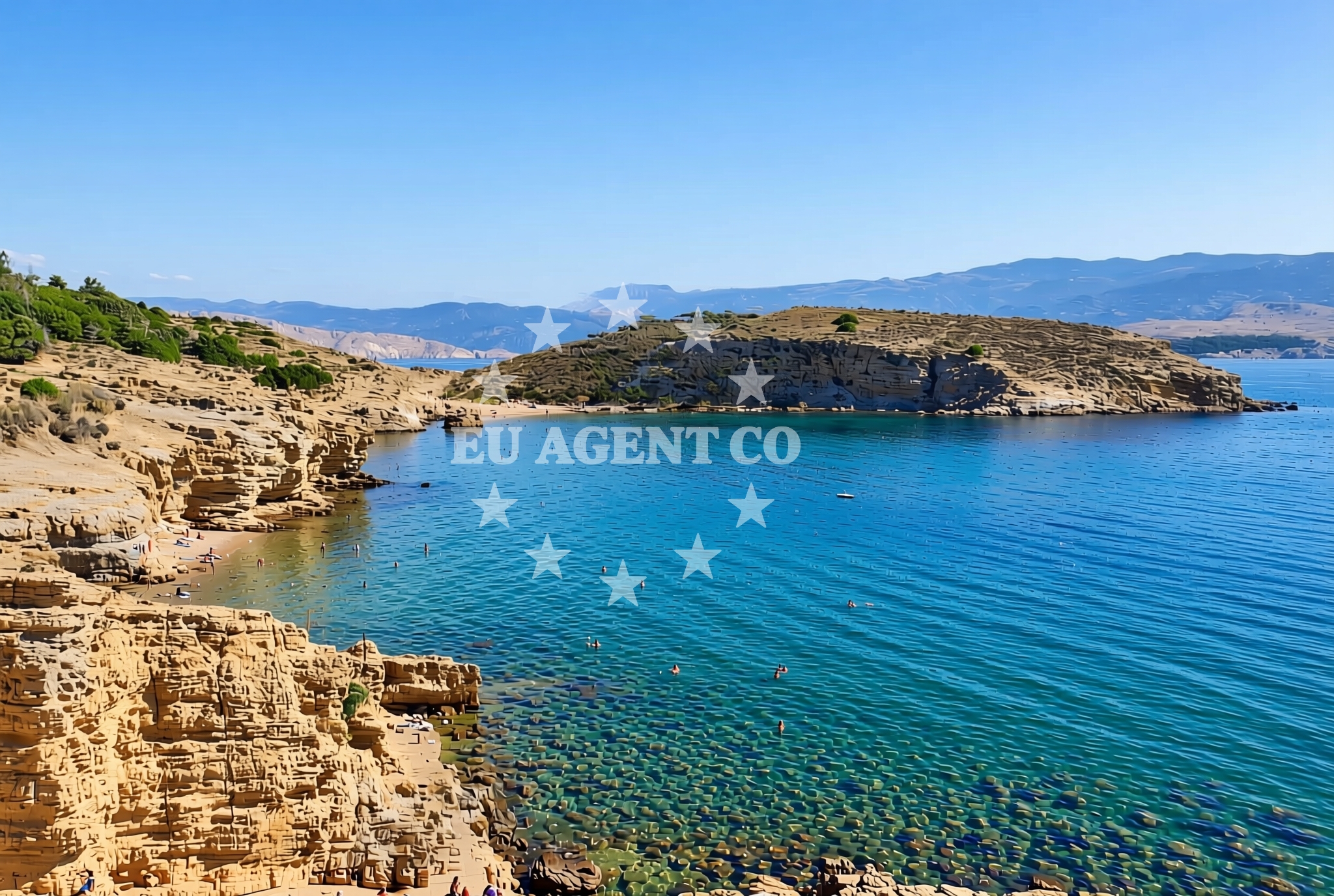 Shoreline and swimming area at Kaštelina istok, Lopar (Rab) Beach in Kaštelina istok