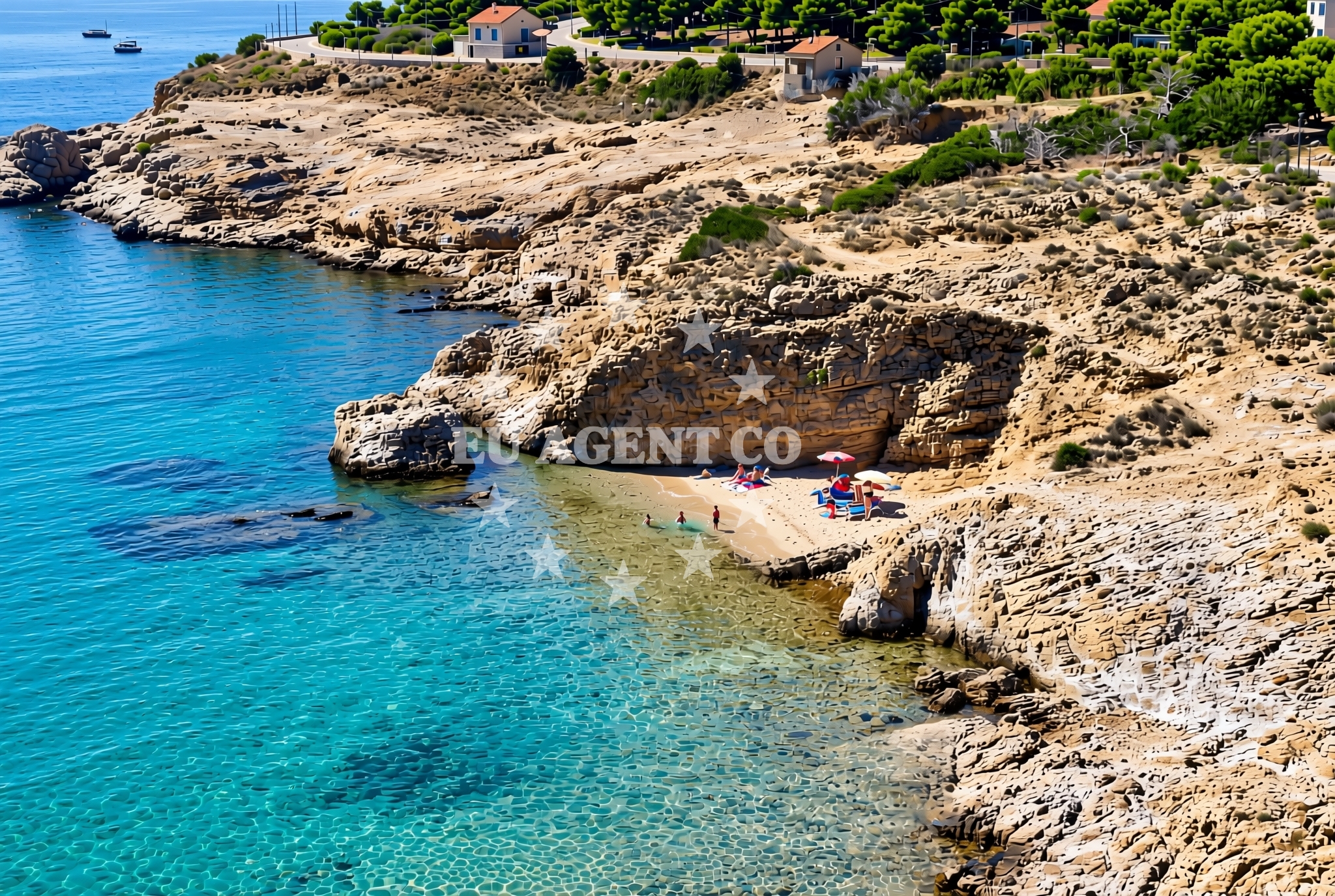 Sea and coastal view of Kaštelina istok, Lopar (Rab) Beach in Kaštelina istok